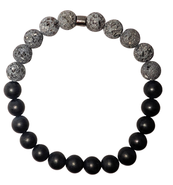 Man Diffuser Bracelet Matte Black Agate