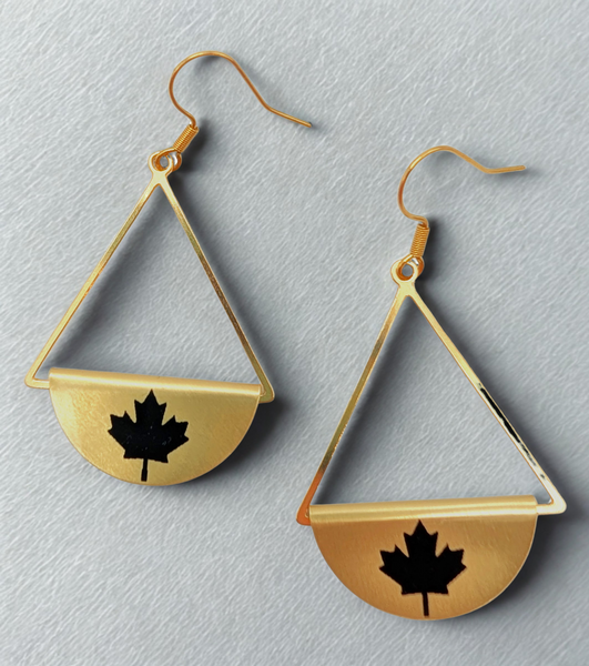 Dangle Gold and Black Earrings