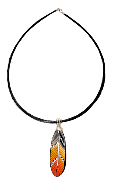 Feather Pendant - Terracotta
