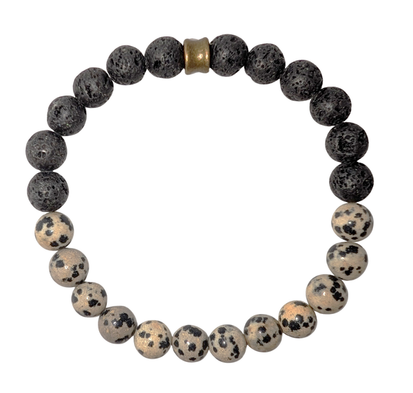 Man Diffuser Bracelet Dalmatian Jasper