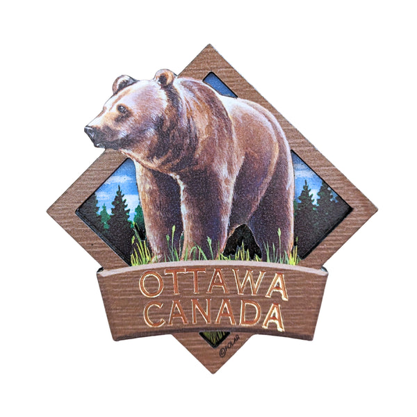 Ottawa Canada Grizzly Bear Wooden Made In Canada Gifts