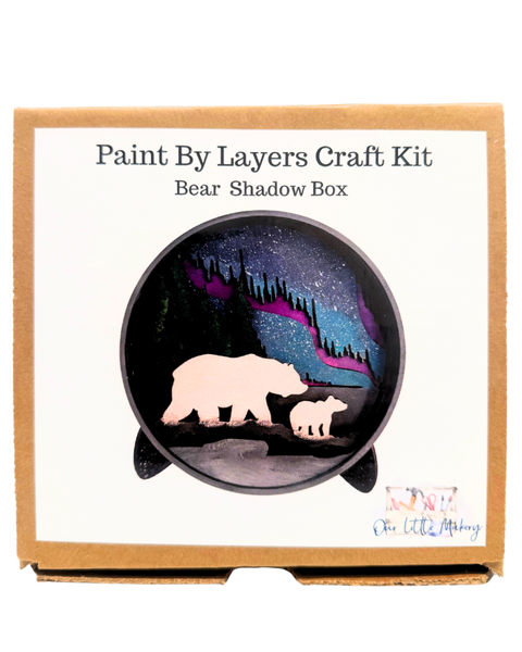 Paint By Layers Craft Kit- Bear Shadow Box
