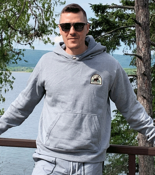 Ottawa Canada Grey Hoodie - Moose Crest - Made In Canada Gifts