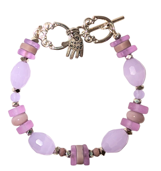 Cultured Sea Glass Bracelet Lavender
