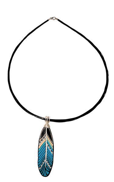 Feather Pendant - Blue