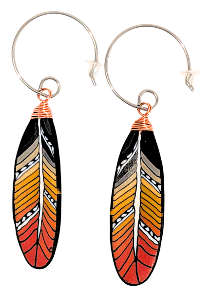 Feather Earrings - Terracotta
