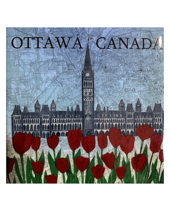 Ottawa Canada Parliament Map Magnet