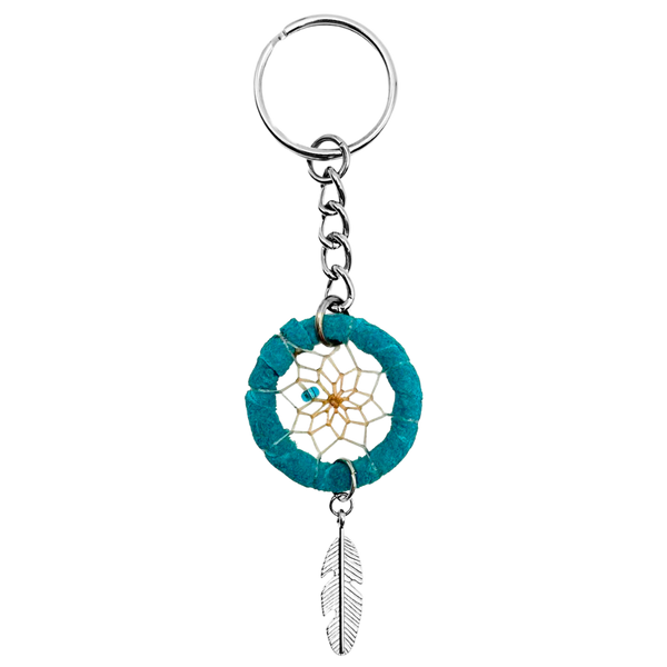 First Nations Dream Catcher Keychain - Turquoise
