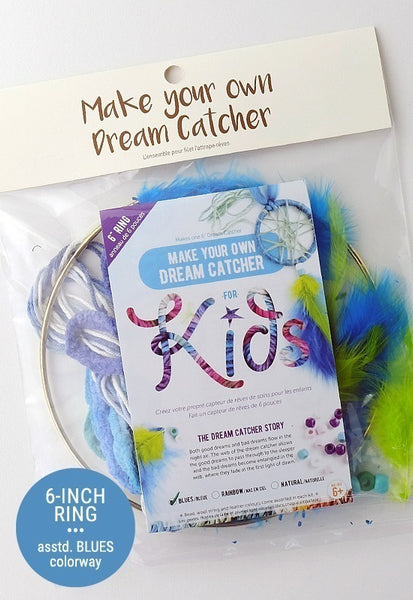Kids Dream Catcher Kit - Blue - Made In Canada Gifts
