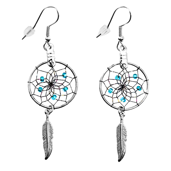 First Nations Dream Catcher Earrings with Beads