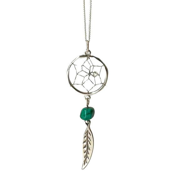 First Nations Dream Catcher Feathered Pendant