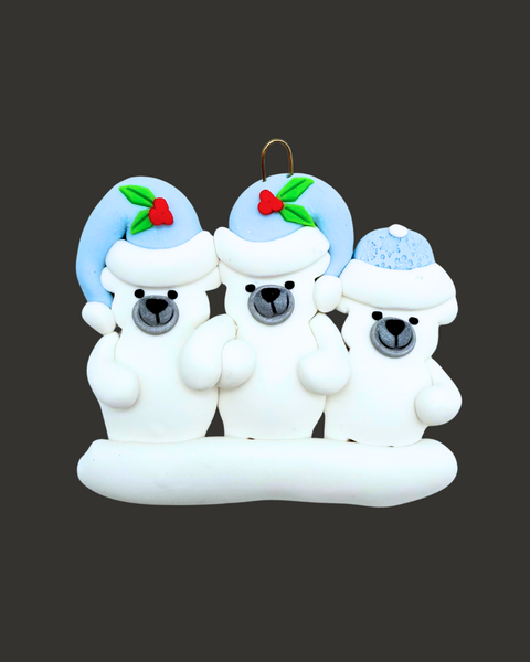 Polar Bear Family of 3 Ornament