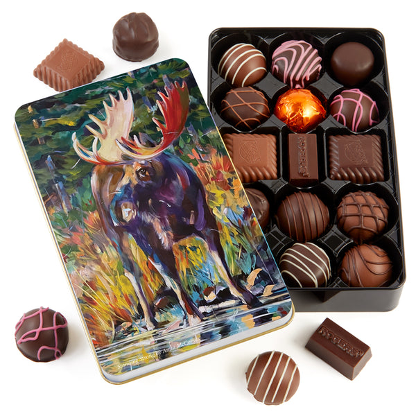 15 Piece Assorted Chocolates Polar Bears Tin Canadian Made Chocolates 