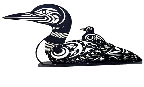 First Nations Loon and Baby - Standing