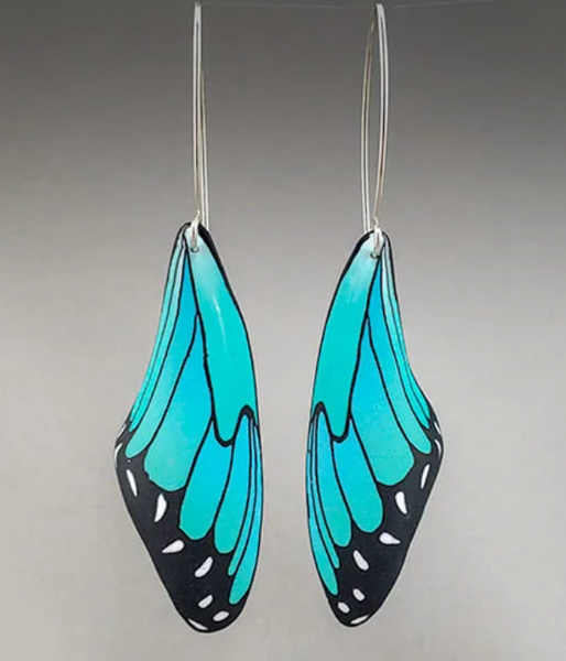 Butterfly Wing Earrings - Large Blue Morpho