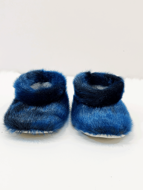 Sealskin slippers. They have shorter dark blue fur.