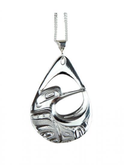 First Nations Pewter Hummingbird Pendant - Silver