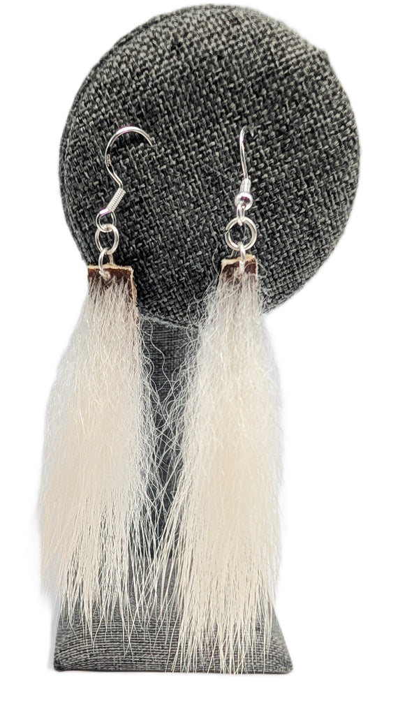 Polar Bear Fur Earrings