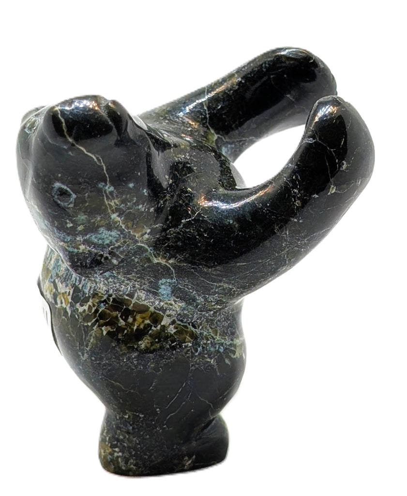 black marblesque soapstone dancing bear