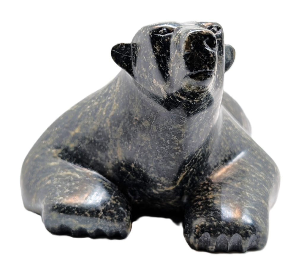 black soapstone crawling bear