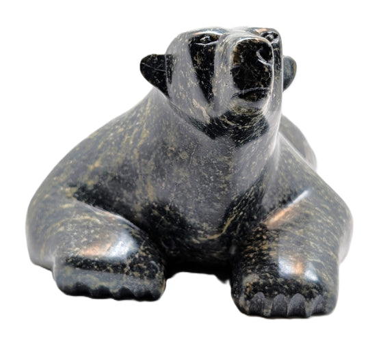 black soapstone crawling bear