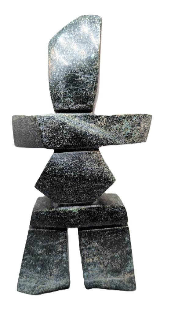 black marblesque soapstone inukshuk 