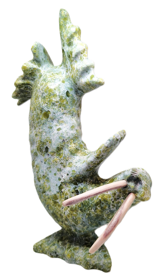 green marblesque soapstone walrus 