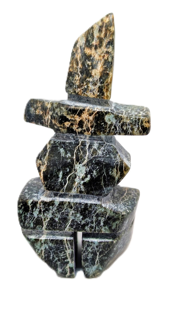 black/multicolour soapstone inukshuk 