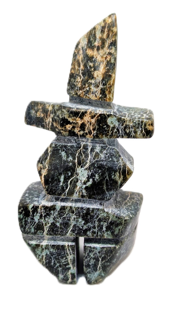 black/multicolour soapstone inukshuk 