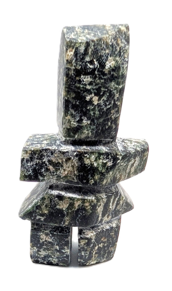 black/grey marblesque soapstone inukshuk 