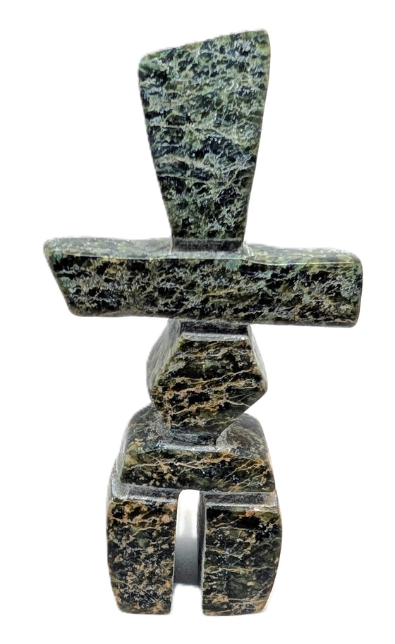 black/multitone marblesque soapstone inukshuk 