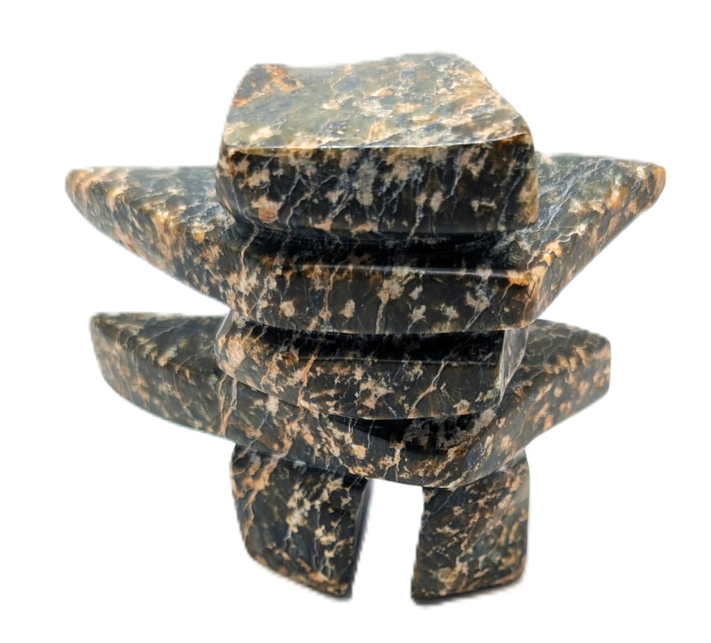 black/brown marblesque soapstone inukshuk