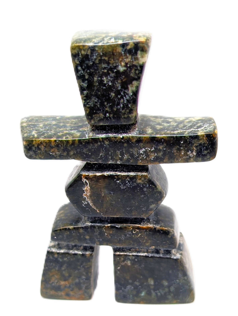 black marblesque soapstone inukshuk 