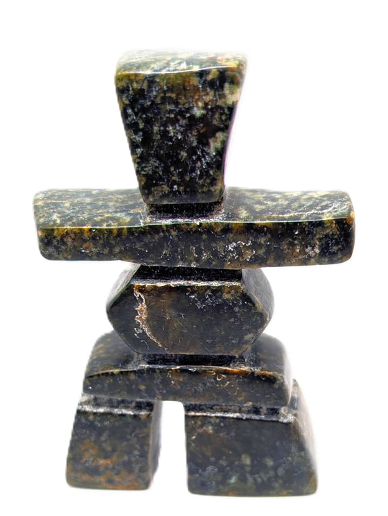 black marblesque soapstone inukshuk 