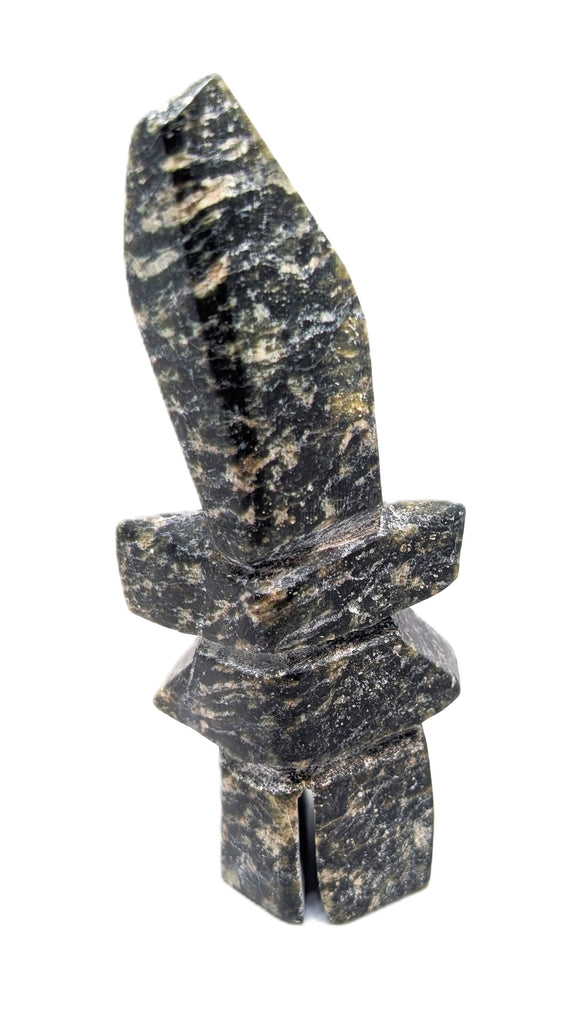 black/brown sand marblesque  soapstone inukshuk 