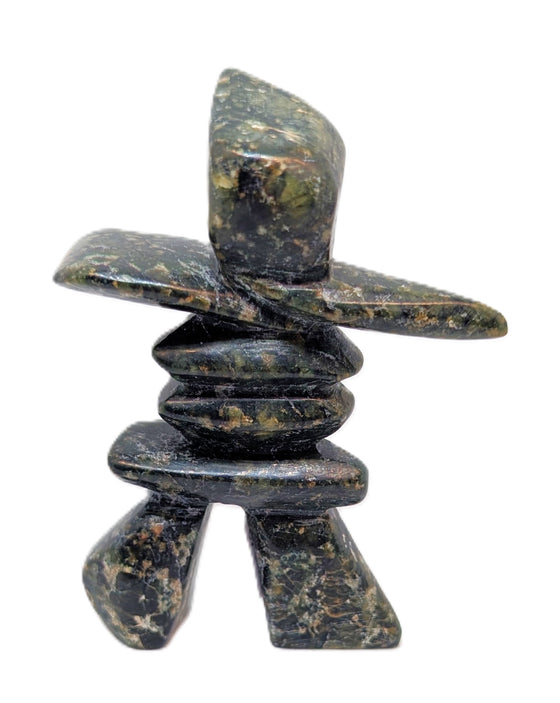 black/green marblesque soapstone inukshuk 