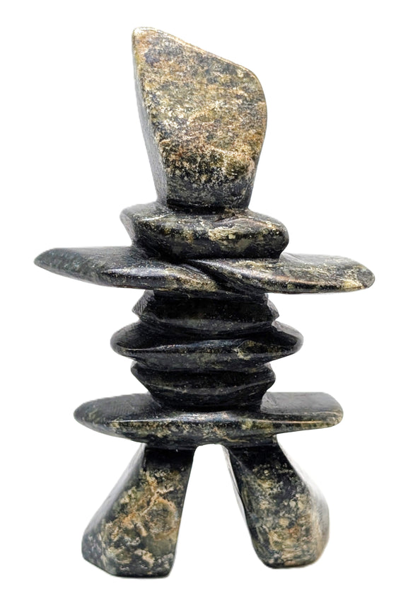 black/brown sand marblesque soapstone inukshuk 