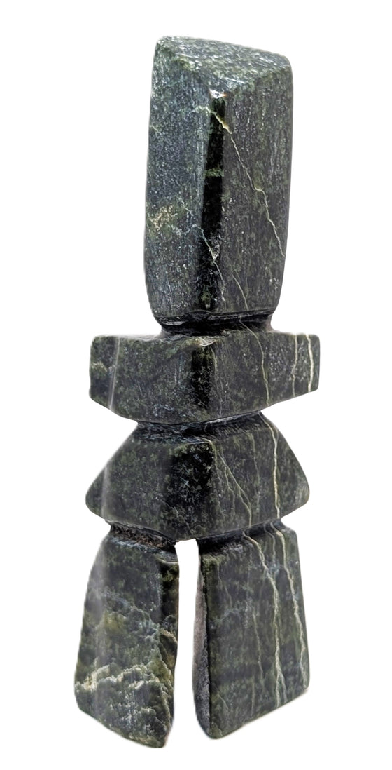 black marblesque soapstone inukshuk 
