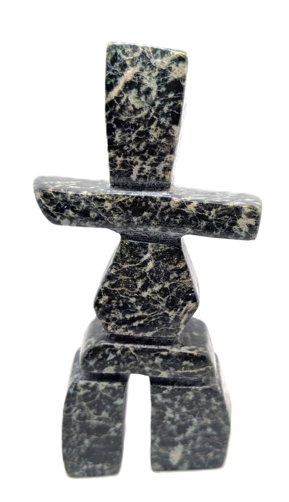 black/beige marble soapstone inukshuk 