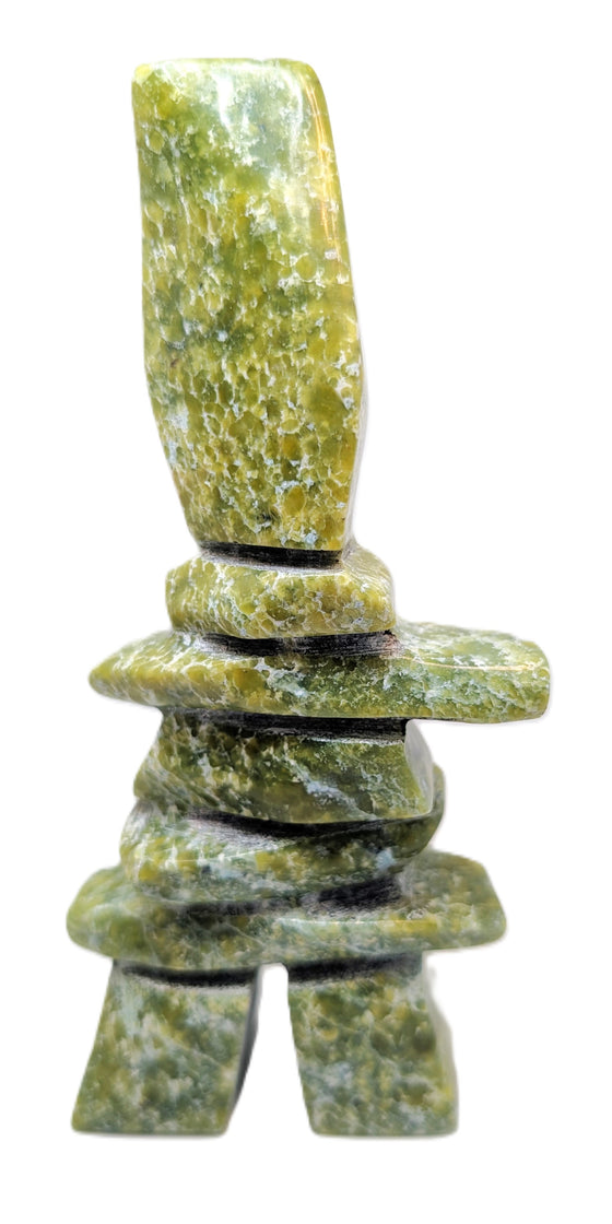green marblesque soapstone inukshuk 