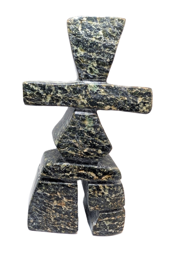black/green marblesque soapstone inukshuk 