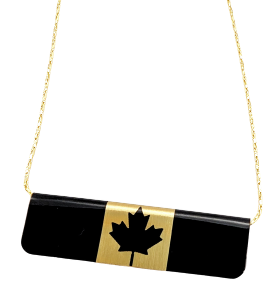 Reversible Black Flag Bar Necklace