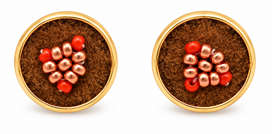 Moose Hide Beaded Post Earrings