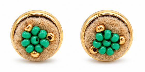 Moose Hide Beaded Post Earrings