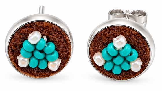 Moose Hide Beaded Post Earrings