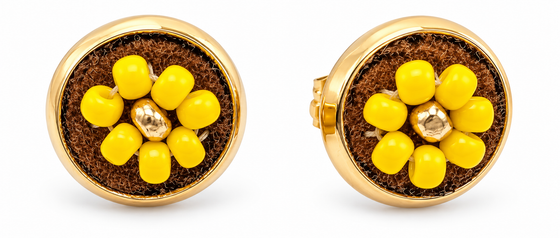 Moose Hide Beaded Post Earrings