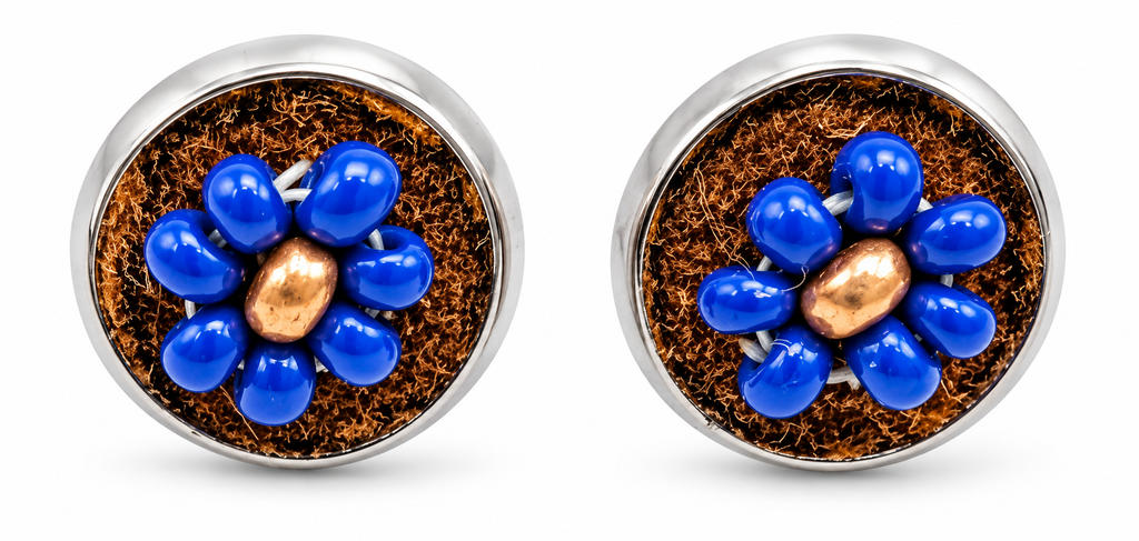 Moose Hide Beaded Post Earrings
