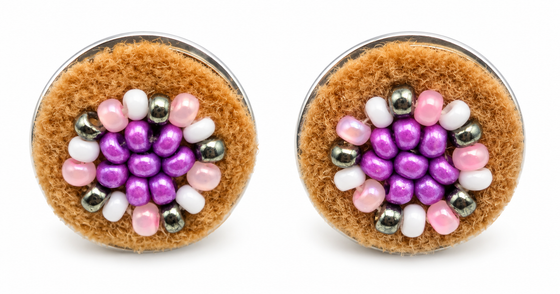 Moose Hide Beaded Post Earrings