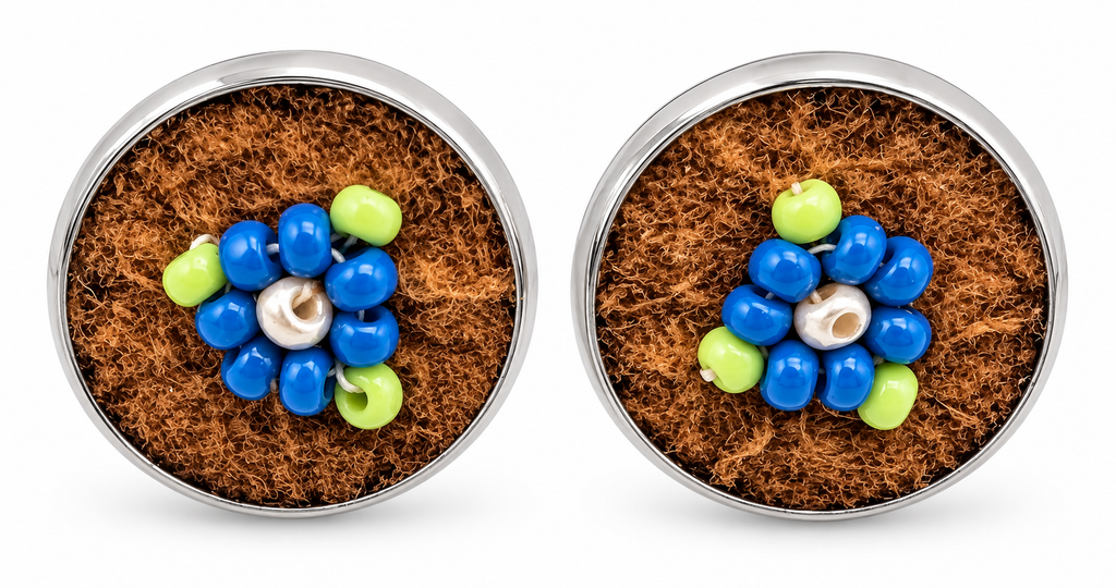 Moose Hide Beaded Post Earrings