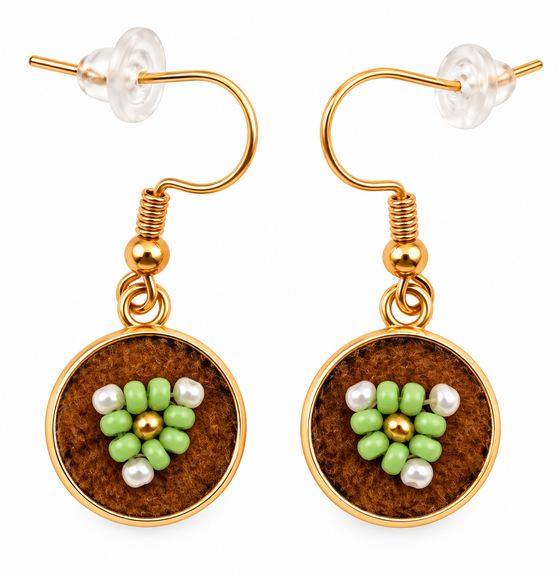 Moose Hide Beaded Hook Earrings
